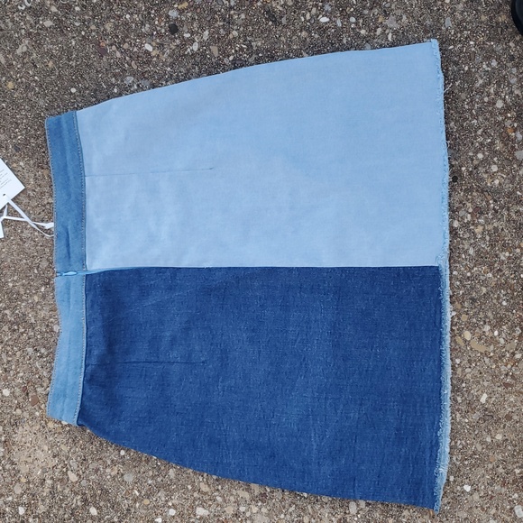 Grace Karin Denim Blue Patchwork Mini Skirt L - Picture 3 of 5